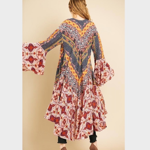 Umgee Gypsy Boho Duster Kimono S - 2X - Picture 4 of 7